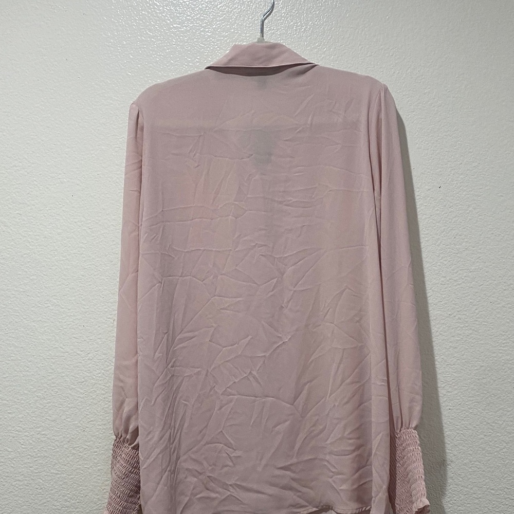 Express Dusty Pink Button-Front Collared Blouse N… - image 6